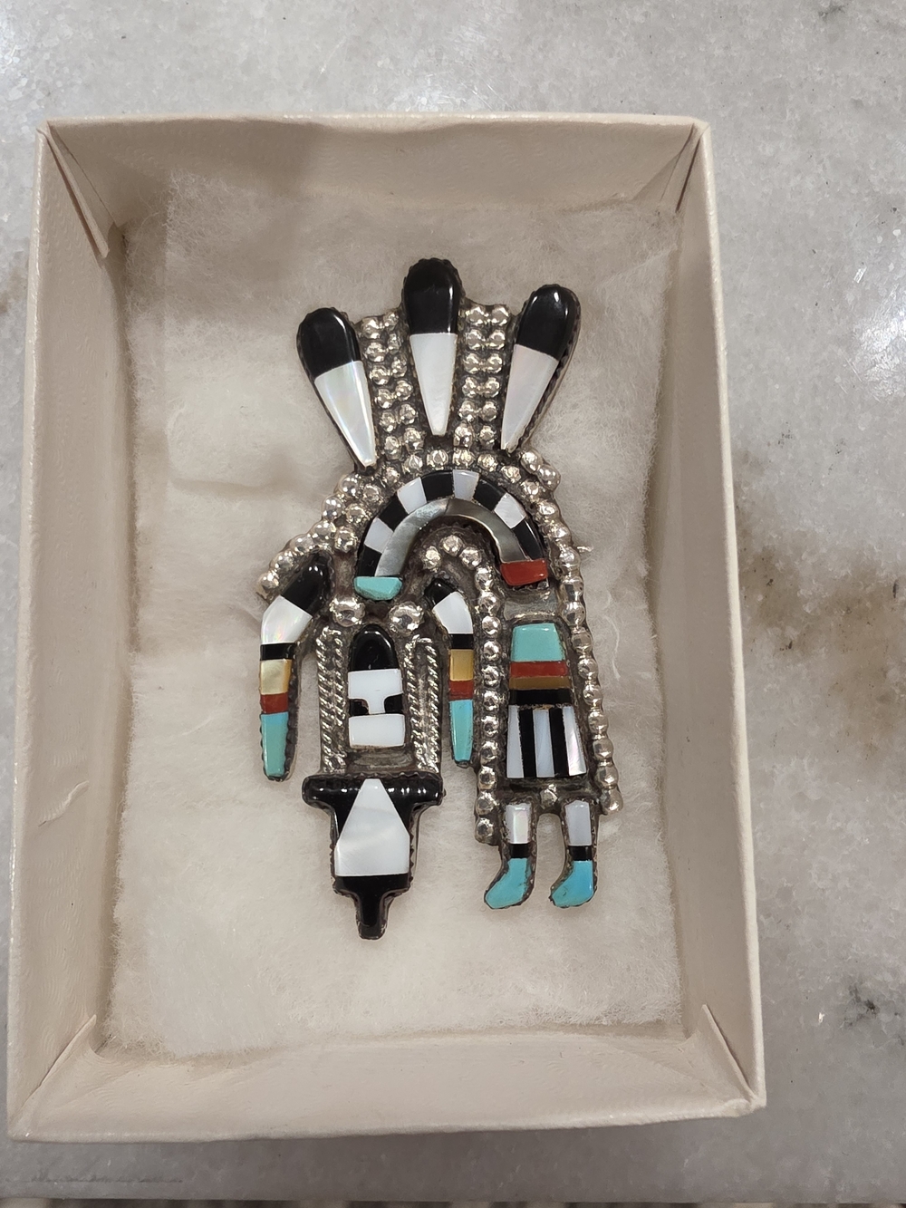 Handcrafted Multicolor Inlay Tribal Pendant Brooch